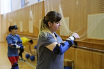 ﻿ #trainingtogether with the World Champion in Goalball among VI Athletes Evgeniya Semina