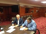 Chairman of the Executive Committee, 1st Vice President of Russian NPC, IWAS Vice-President Pavel Rozhkov and IWAS President Paul Depace signed the supplementary agreement to the Host Contract of 2015 IWAS World Games.