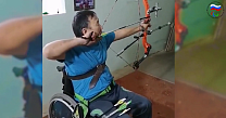 ﻿#trainingtogether with Candidate Master of Sports in Para Archery among PI Athletes Evgeny Khoborkov