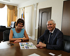 PAVEL ROZHKOV HELD MEETING WITH MINISTER OF SPORTS OF BELGOROD REGION, NATALIA ZHIGALOVA, IN THE OFFICE OF THE RPC.
