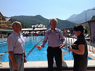 The second day of the inspection visit of Sochi's  venues for swimming competitions  by the first Vice President of the Russian Paralympic Committee Pavel Rozhkov and the Technical Manager of IWAS Jan Bockweg