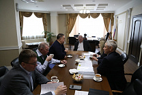 Vladimir  Lukin, Pavel Rozhkov, Andrey  Strokin in the RPC office held a meeting with the Chairman of the Higher Guarantees (Supervisory) Council of the All-Russian Federation of Sports of the Persons with Physical Impairments, President of the Charitable