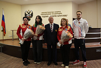 RPC President P.A. Rozhkov presents state awards of the Russian Federation to coaches and athletes of Russian national teams
