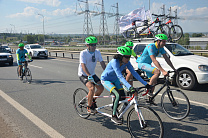 Bicycle race BLIND RACE Astana-Paris with the participation of Kazakhstan's Paralympic athletes is held in Russia