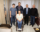 Pavel Rozhkov, Sergey Lalakin in Podolsk met with an athlete from a Paralympic archery team, medalist of the World and European Championships, multiple champion of Russia 